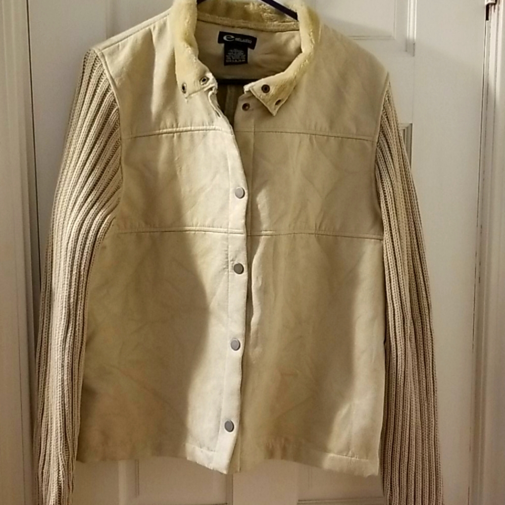 Faux Suade and sweater Jacket